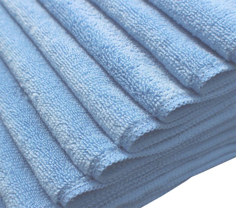 DOZEN 16" X 16" BLUE (300 GSM) 80/20 TERRY Microfiber Cleaning Cloths