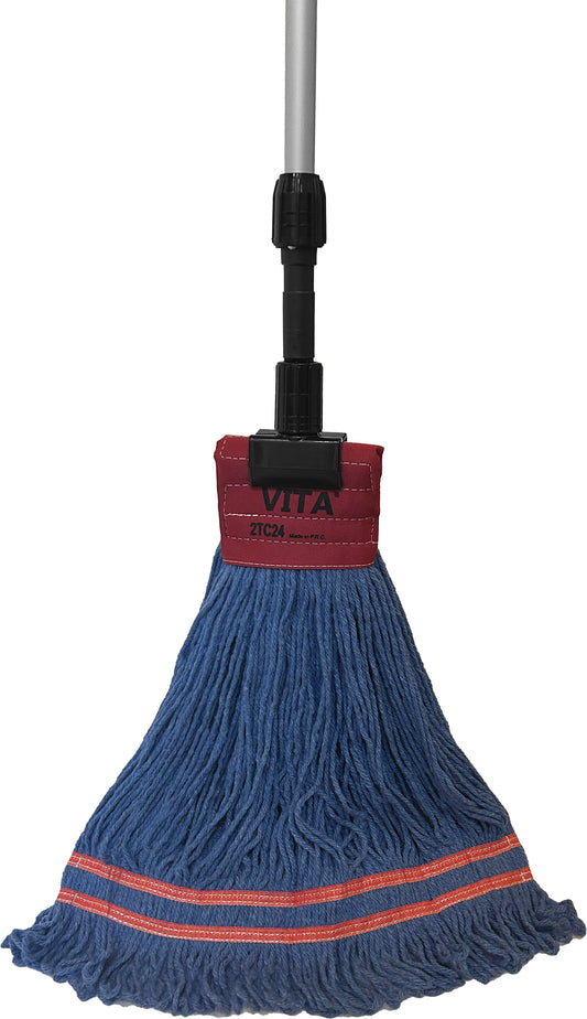 Industrial Laundry Style Antimicrobial Looped-End Wet Mop - 9" BAND