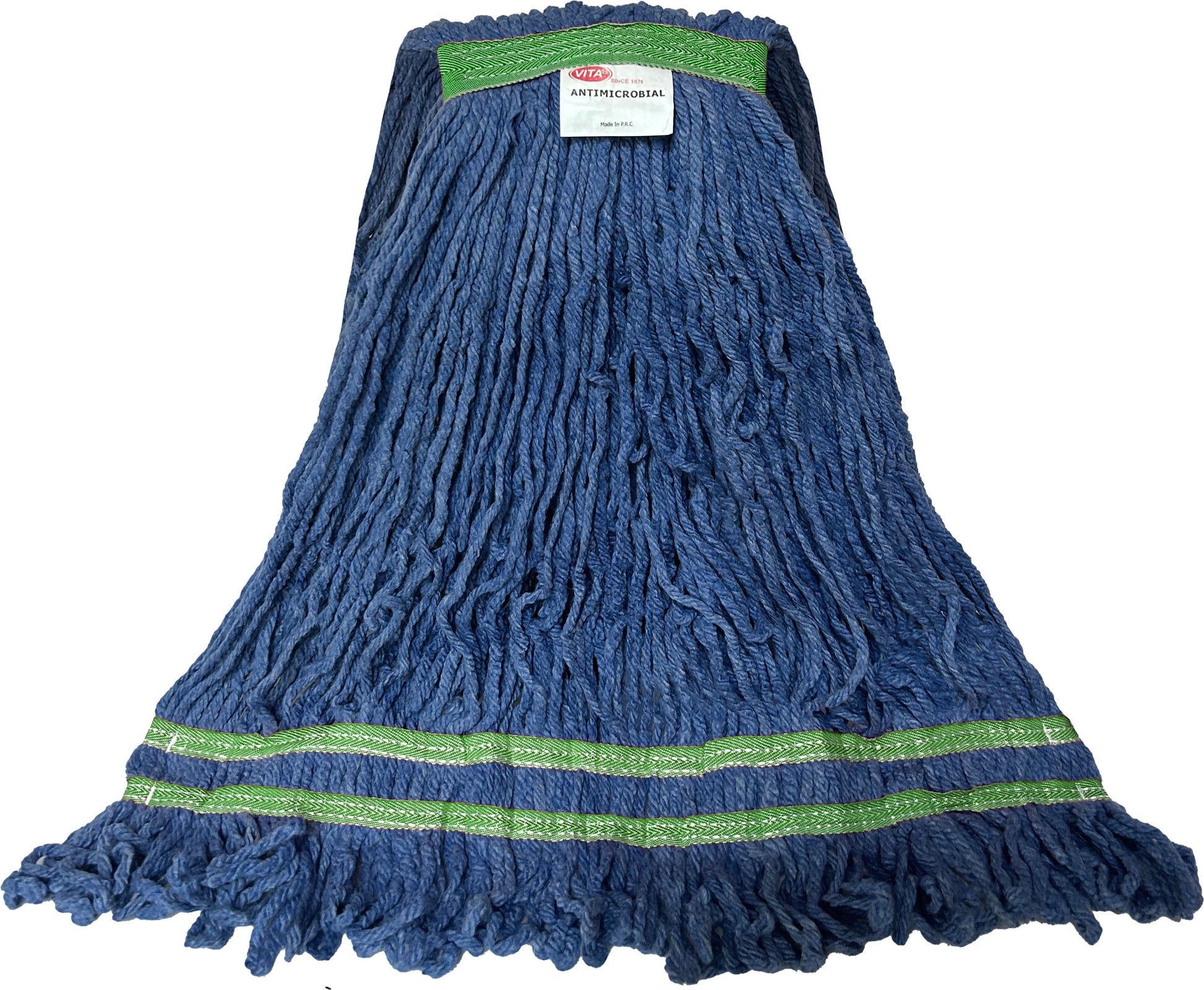 Antimicrobial Wet Mop | Blue Premium Looped-End | Medium Narrow