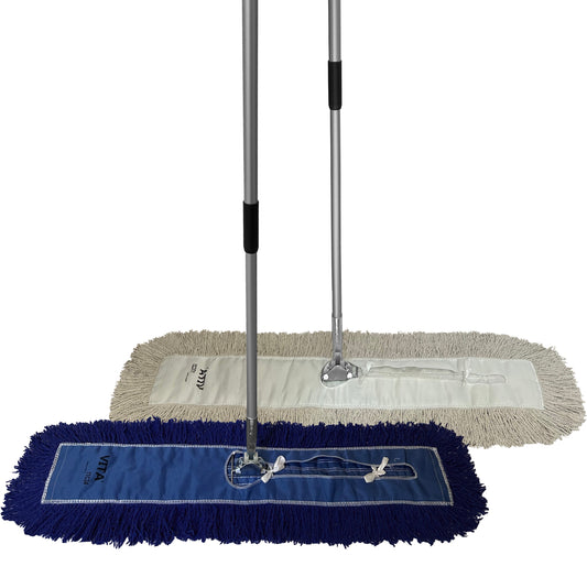 Dust Mop Complete Kit - Twisted Closed-Loop Industrial Grade - Launderable