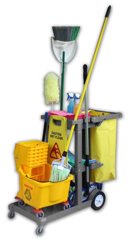 Included component: gray janitor cart