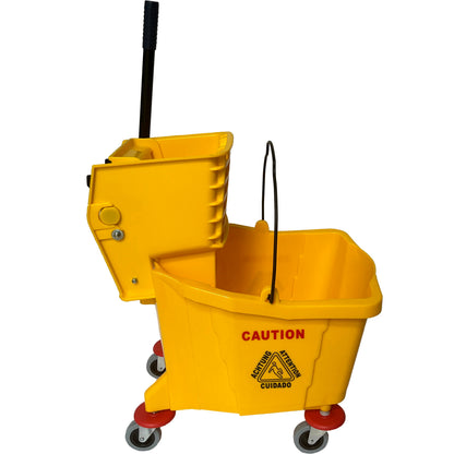 Included component: 32-quart yellow mop bucket and side-press wringer